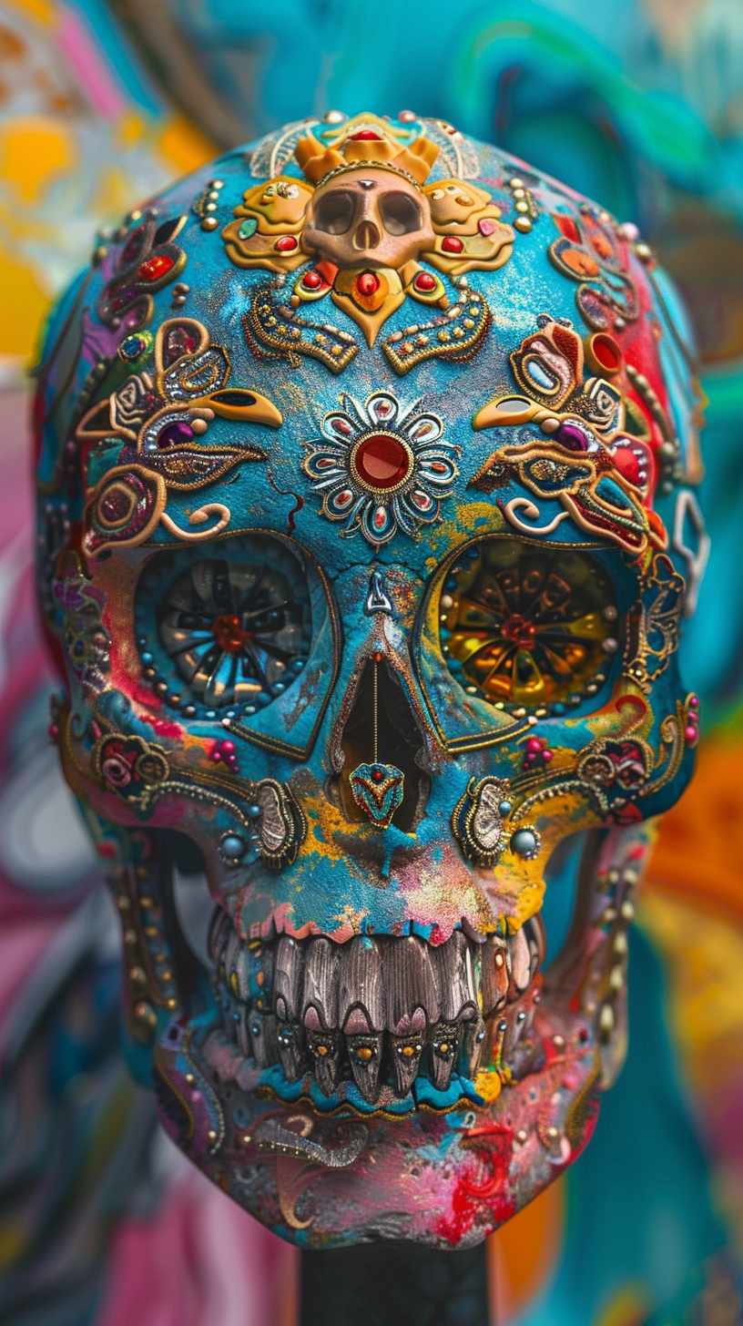 AI Colorful Skulls