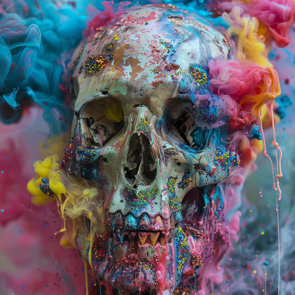 AI Colorful Skulls