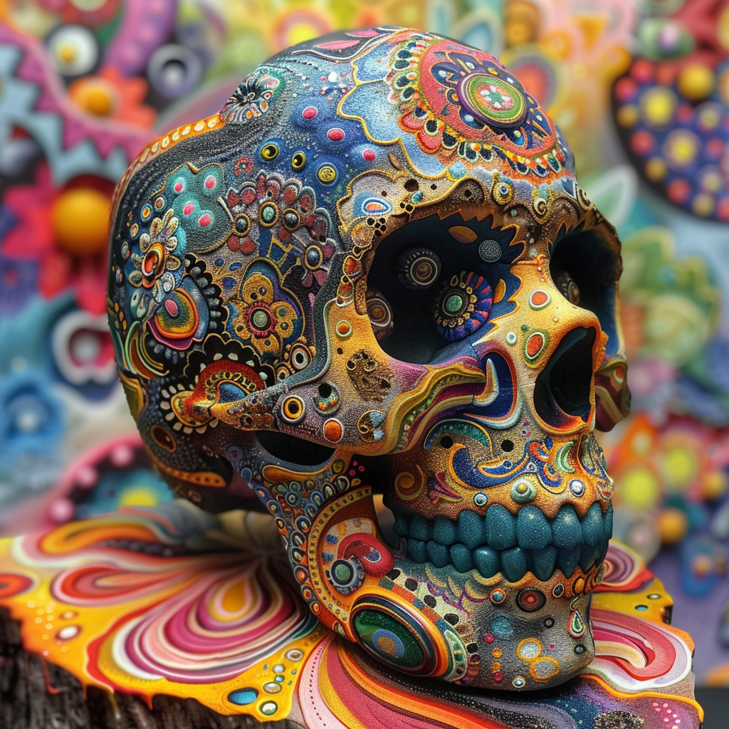 AI Colorful Skulls