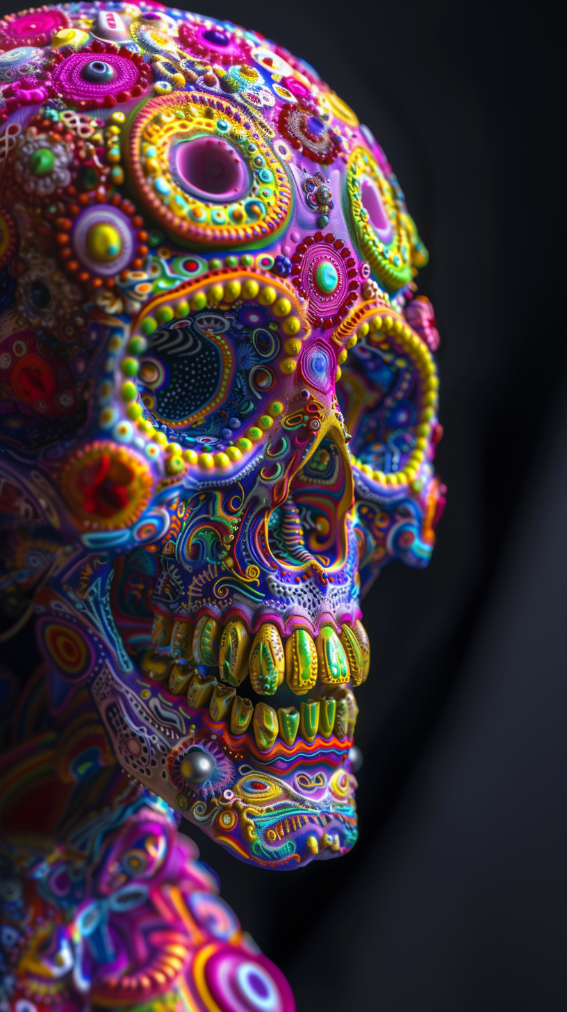 AI Colorful Skulls