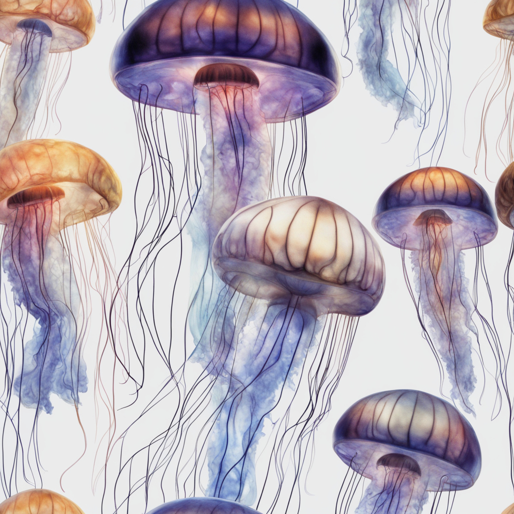 AI: electric jellyfish, photorealistic