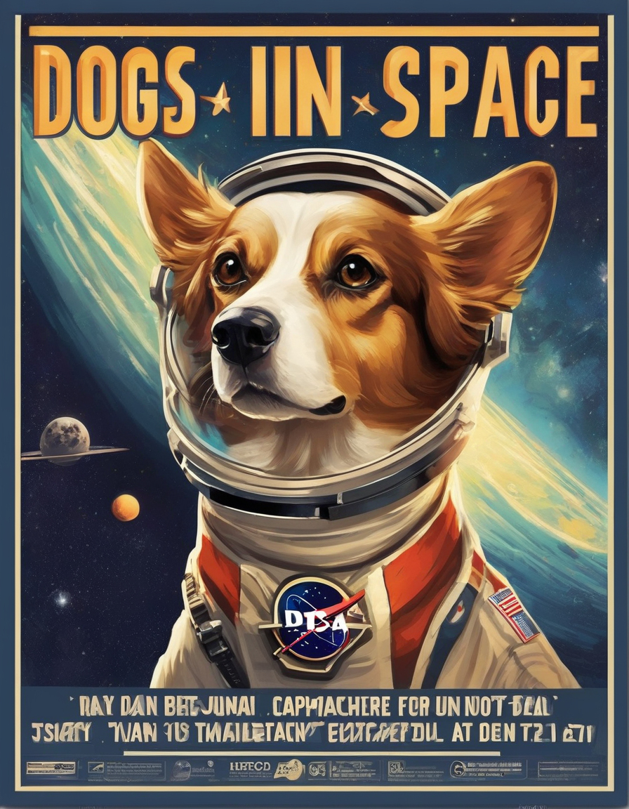 AI: dogs in space, USA, hero:2, epic, recruitment poster