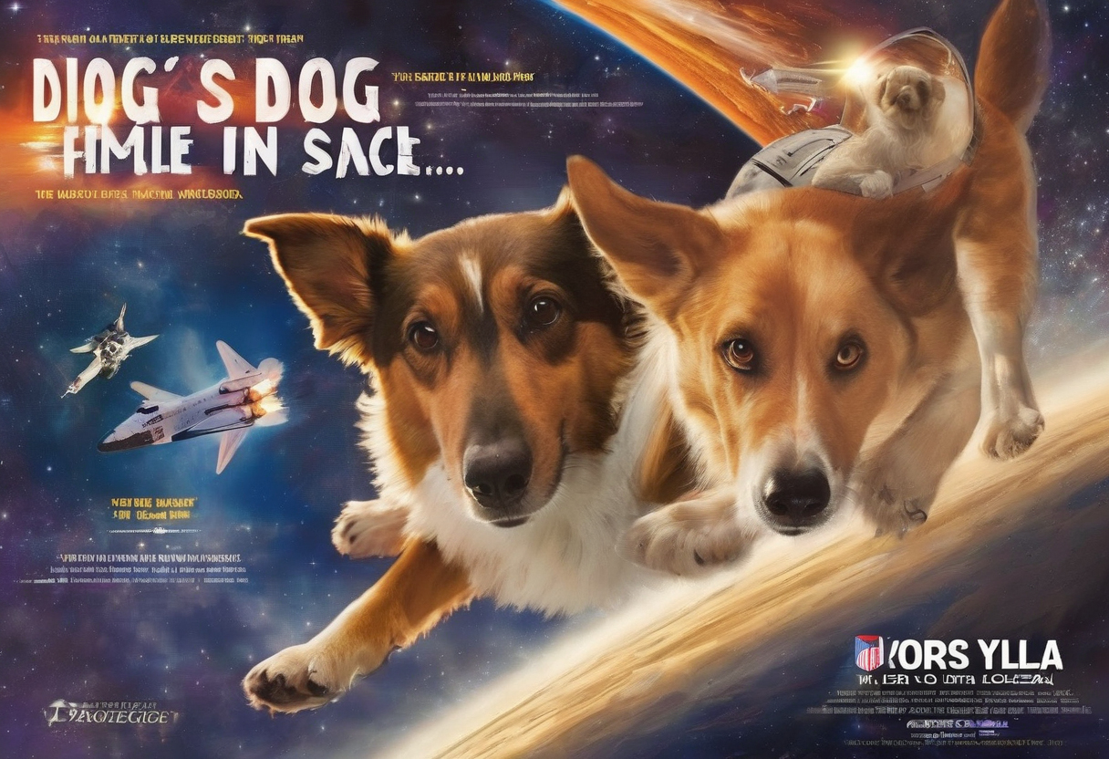 AI: dogs in space, shuttle, USA, hero:2, epic, recruitment poster