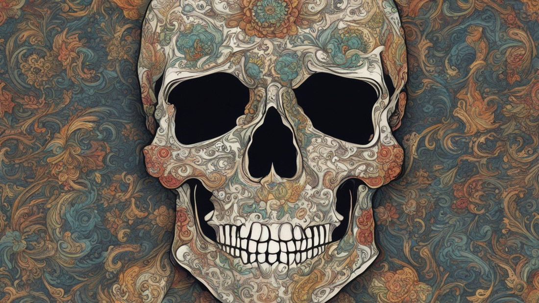 AI: singal skull:5, stylish, Jolly Roger, highly intricate  details, existential, with random color