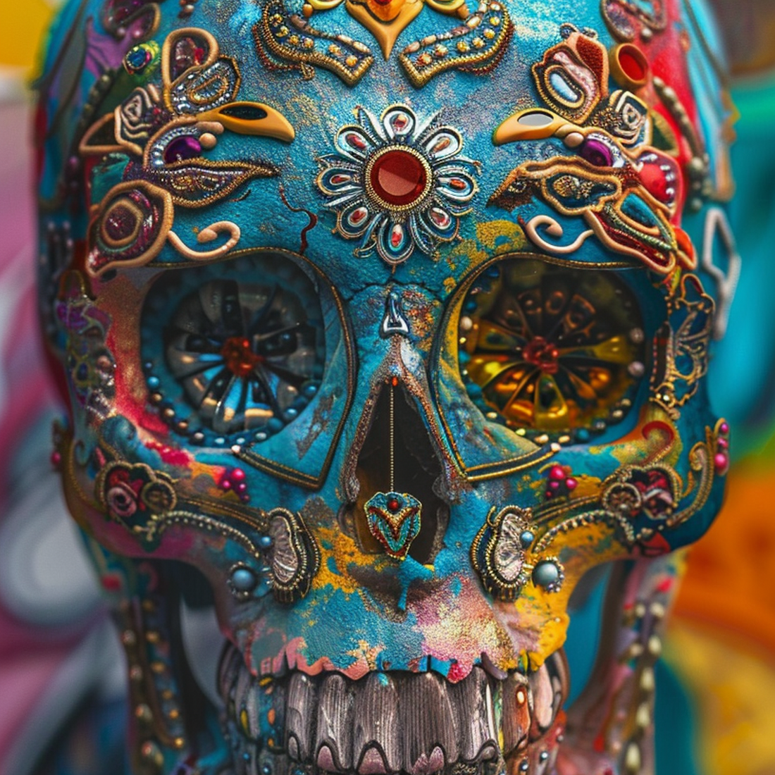 AI Colorful Skulls