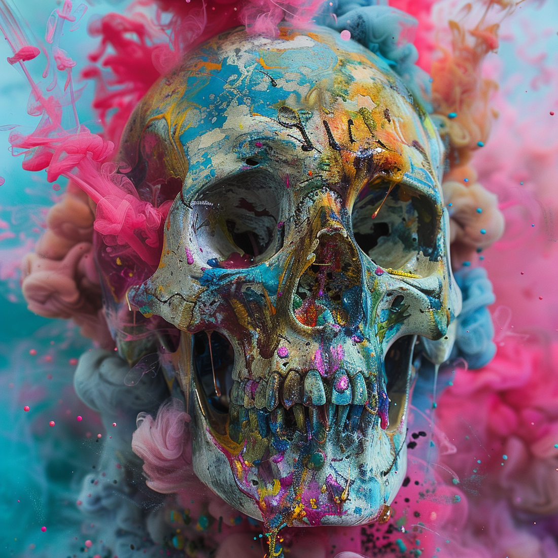 AI Colorful Skulls