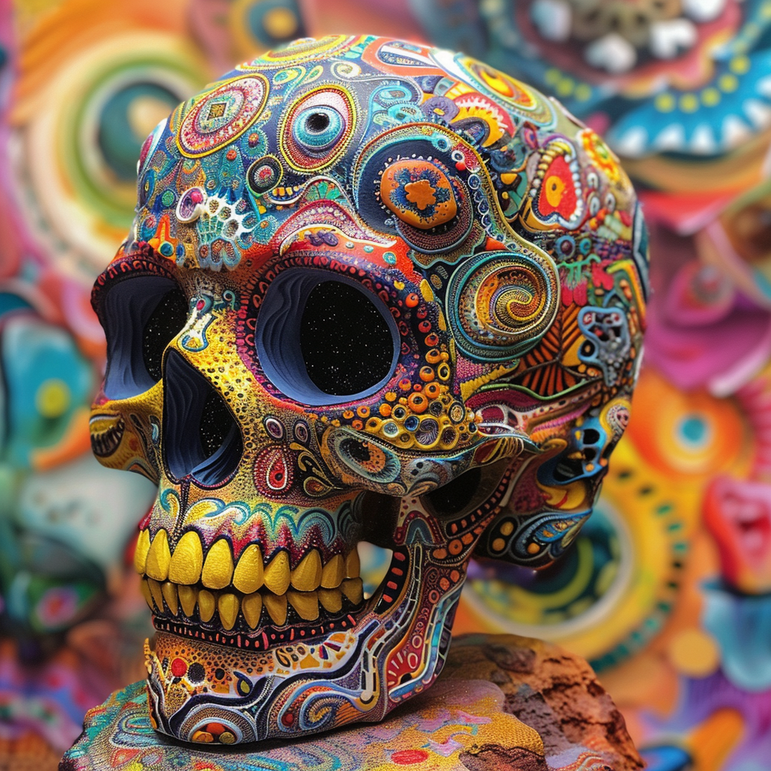 AI Colorful Skulls