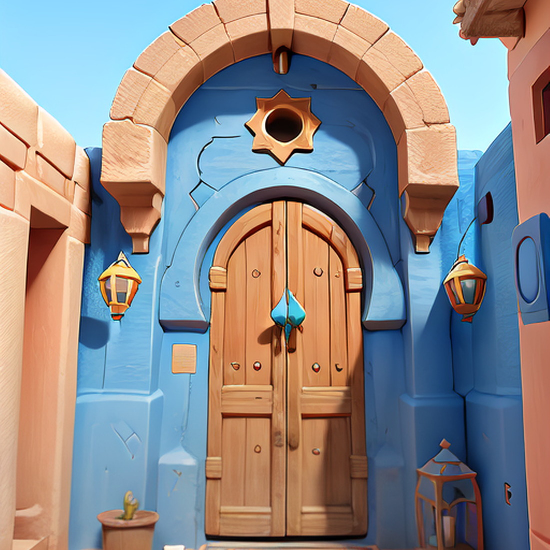AI Moroccan Door